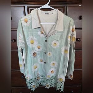 NWOT,  Origami, "Suede" Daisy Jacket/Top, Sz. L/XL